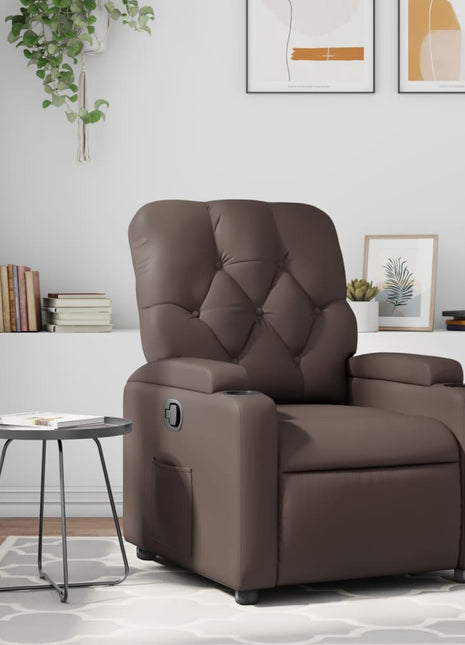 Fauteuil verstelbaar kunstleer bruin