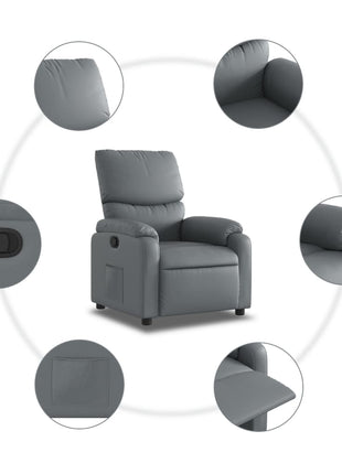 Fauteuil Verstelbaar Kunstleer Grijs
