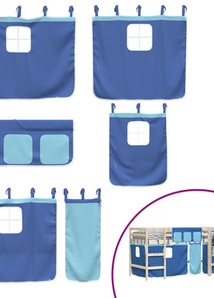 Gordijnen voor hoogslaper polyester blauw
