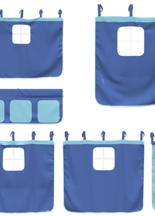 Gordijnen voor hoogslaper polyester blauw