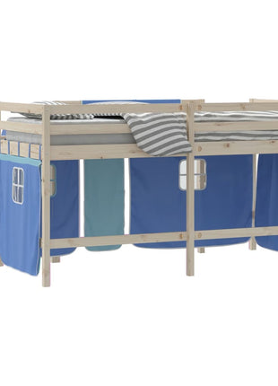 Gordijnen voor hoogslaper polyester blauw