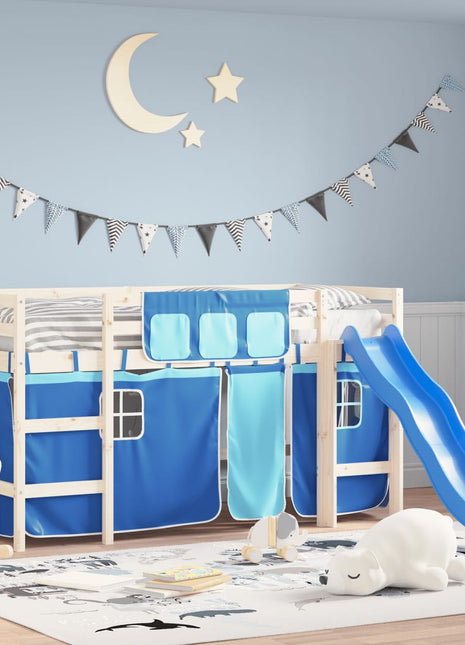 Gordijnen voor hoogslaper polyester blauw