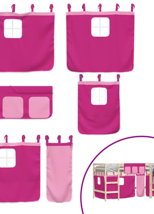 Gordijnen voor hoogslaper polyester roze