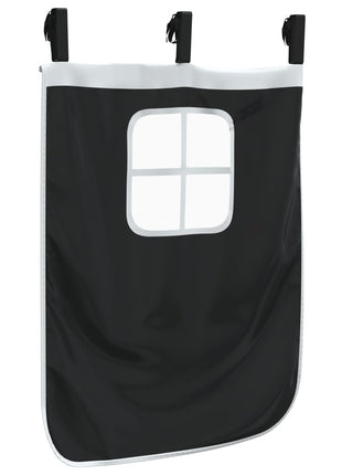 Gordijnen voor hoogslaper met toren polyester wit en zwart