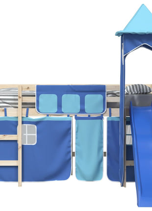 Gordijnen voor hoogslaper met toren polyester blauw