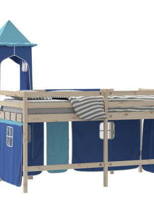 Gordijnen voor hoogslaper met toren polyester blauw