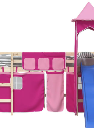 Gordijnen voor hoogslaper met tunnel polyester roze
