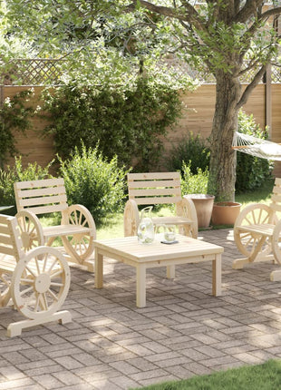 Tuinstoelen 4 st massief vurenhout
