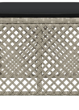 Tuinkrukken 4 st met kussens 41x41x36 cm poly rattan lichtgrijs