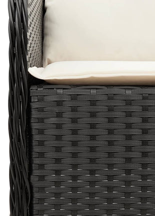 Tuinstoelen 2 st met kussens poly rattan zwart