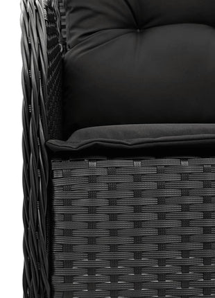 Tuinstoelen 2 st met kussens poly rattan zwart