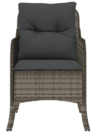 Tuinstoelen 2 st met kussens poly rattan grijs