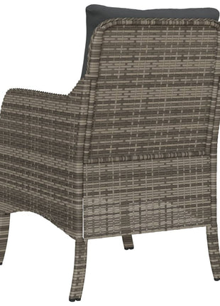 Tuinstoelen 2 st met kussens poly rattan grijs
