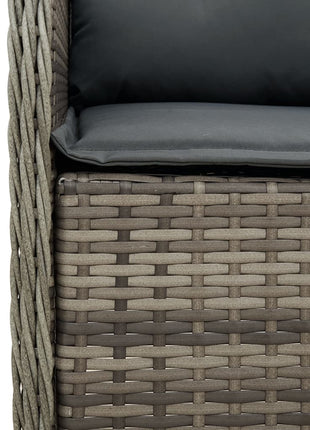 Tuinstoelen 2 st met kussens poly rattan grijs