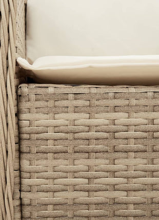Tuinstoelen 2 st met kussens poly rattan beige