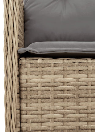 Tuinstoelen 2 st met kussens poly rattan gemengd beige