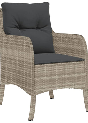 Tuinstoelen 2 st met kussens poly rattan lichtgrijs
