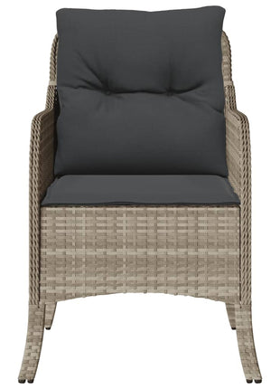 Tuinstoelen 2 st met kussens poly rattan lichtgrijs