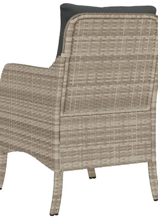 Tuinstoelen 2 st met kussens poly rattan lichtgrijs