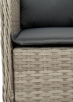 Tuinstoelen 2 st met kussens poly rattan lichtgrijs