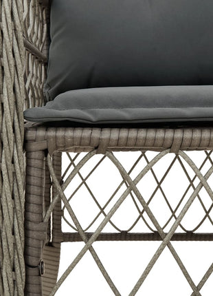 Tuinstoelen 2 st met kussens poly rattan grijs