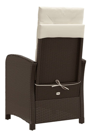 Tuinstoelen 2 st verstelbaar met voetensteun poly rattan bruin
