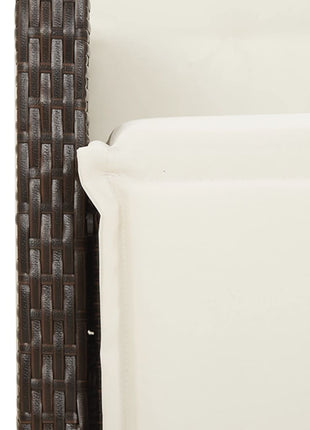 Tuinstoelen 2 st verstelbaar met voetensteun poly rattan bruin
