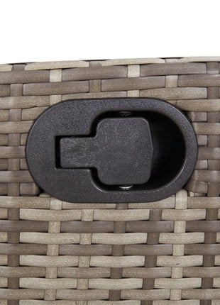 Tuinstoel verstelbaar met kussens poly rattan grijs