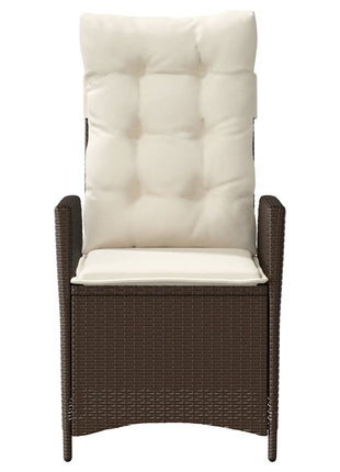 Tuinstoelen 2 st verstelbaar met kussens poly rattan bruin