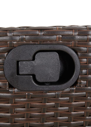 Tuinstoelen 2 st verstelbaar met kussens poly rattan bruin