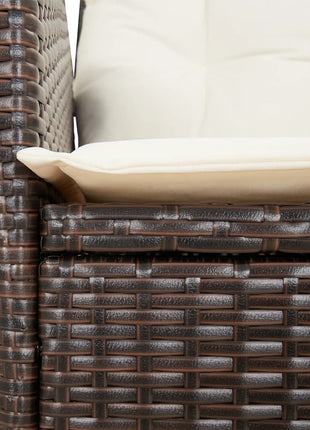 Tuinstoelen 2 st verstelbaar met kussens poly rattan bruin