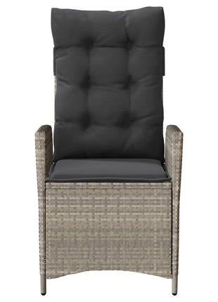 Tuinstoelen 2 st verstelbaar met kussens poly rattan lichtgrijs