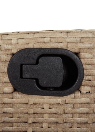 Tuinstoel verstelbaar met voetensteun poly rattan beige