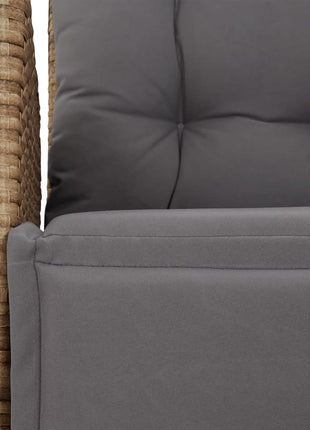 Tuinstoel verstelbaar met voetensteun poly rattan gemengd beige