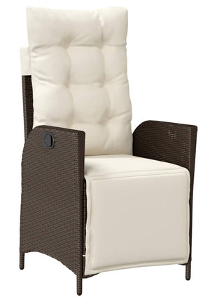 Tuinstoelen 2 st verstelbaar met voetensteun poly rattan bruin