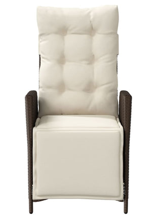 Tuinstoelen 2 st verstelbaar met voetensteun poly rattan bruin