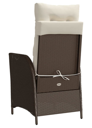 Tuinstoelen 2 st verstelbaar met voetensteun poly rattan bruin