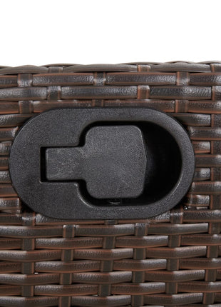 Tuinstoelen 2 st verstelbaar met voetensteun poly rattan bruin
