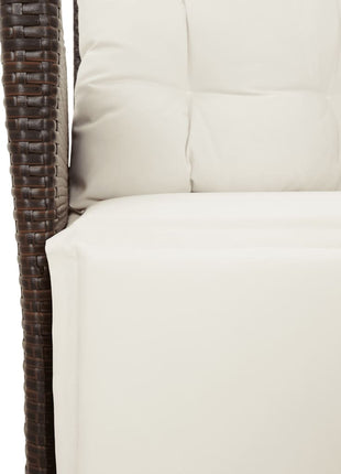 Tuinstoelen 2 st verstelbaar met voetensteun poly rattan bruin
