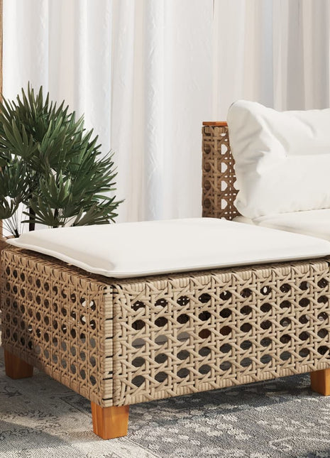 Tuinkruk met kussen 63,5x56x32 cm poly rattan beige