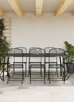 7-Delige Tuinset Metaalgaas Antracietkleurig
