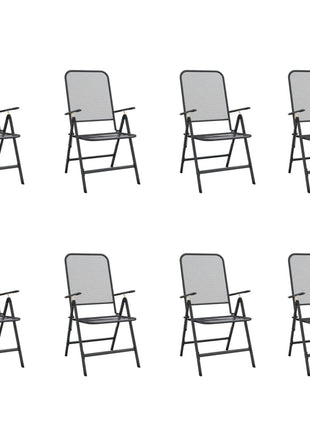 9-Delige Tuinset Metaalgaas Antracietkleurig