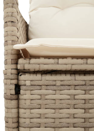 Tuinstoel verstelbaar met kussens poly rattan beige