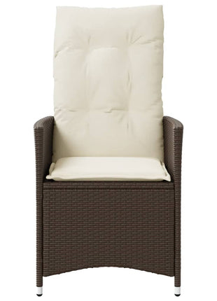 Tuinstoelen 2 st verstelbaar met kussens poly rattan bruin