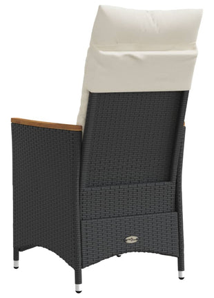 Tuinstoelen 2 st verstelbaar met kussens poly rattan zwart