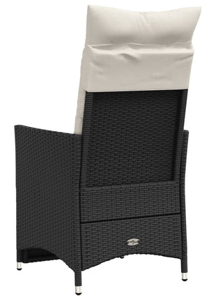 Tuinstoelen 2 st verstelbaar met kussens poly rattan zwart