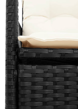 Tuinstoelen 2 st verstelbaar met kussens poly rattan zwart