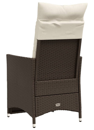 Tuinstoelen 2 st verstelbaar met kussens poly rattan bruin