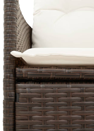Tuinstoelen 2 st verstelbaar met kussens poly rattan bruin