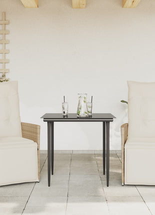 Tuinstoelen 2 st verstelbaar met kussens poly rattan beige